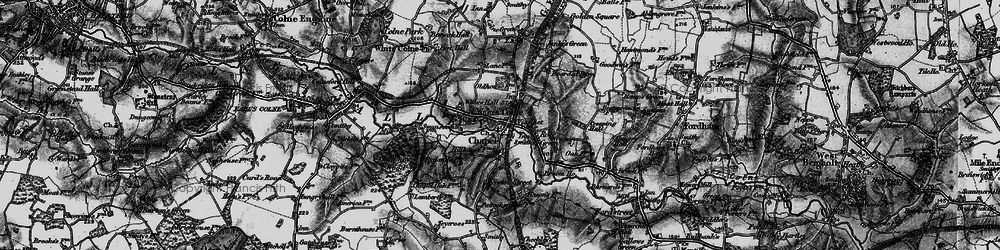 Old map of Wakes Colne in 1895
