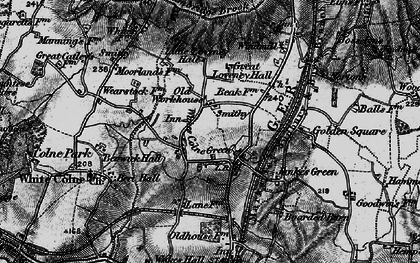 Old map of Wakes Colne Green in 1895