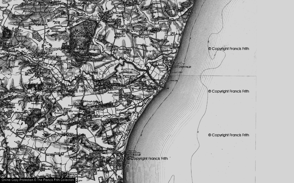 Old Map of Walberswick, 1898 in 1898