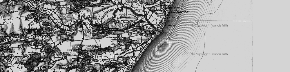 Old map of Walberswick in 1898