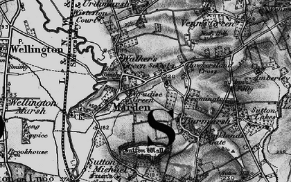 Old map of Walker's Green in 1898