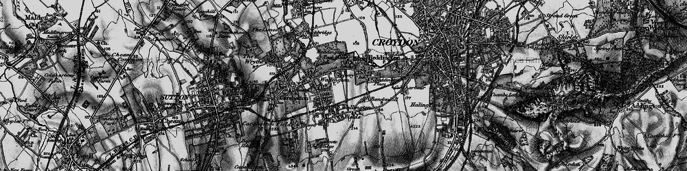 Old map of Wallington in 1895