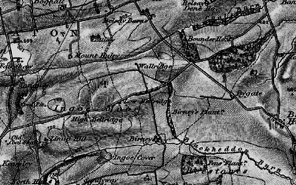 Old map of Belsay Barns in 1897