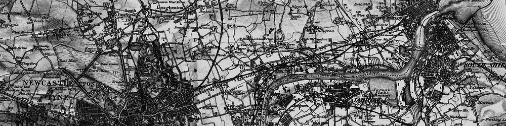 Old map of Wallsend in 1897