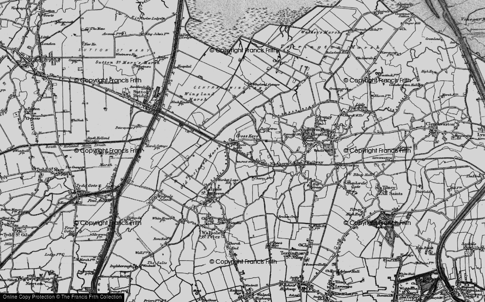 Old Map of Walpole Cross Keys, 1893 in 1893