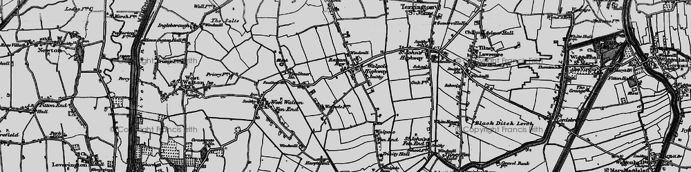 Old map of Walpole Highway in 1893