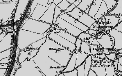 Old map of Walpole Marsh in 1898