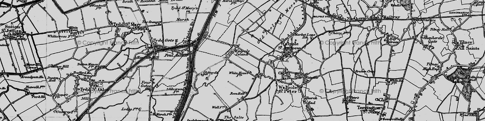 Old map of Walpole Marsh in 1898