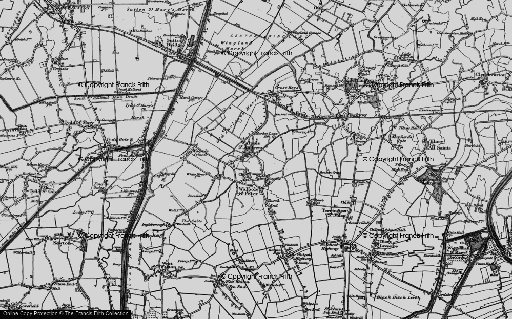 Old Map of Walpole St Andrew, 1893 in 1893