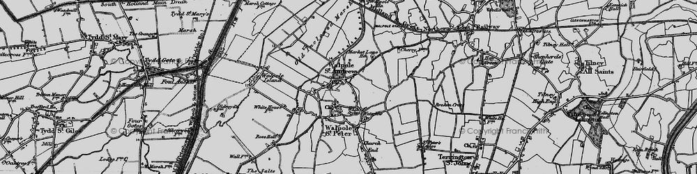 Old map of Walpole St Andrew in 1893