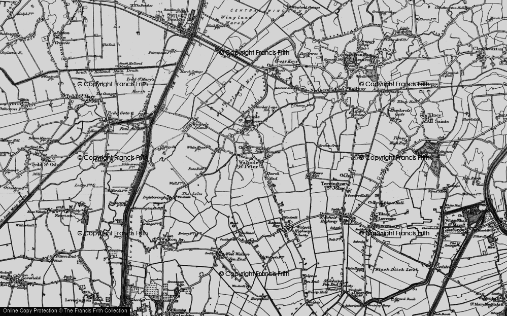 Old Map of Walpole St Peter, 1893 in 1893