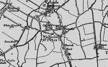 Old map of Walpole St Peter in 1893