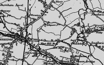 Old map of Walrow in 1898