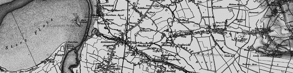 Old map of Walrow in 1898