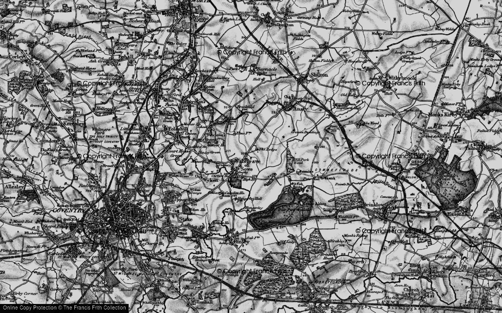 Old Map of Walsgrave on Sowe, 1899 in 1899