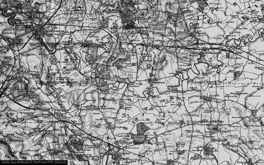 Old Map of Historic Map covering Black Stones in 1898