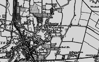 Old map of Walsoken in 1898