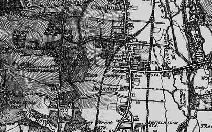 Old map of Waltham Cross in 1896