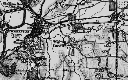 Old map of Walton Cardiff in 1896