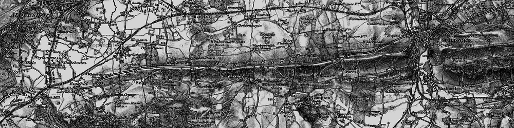 Old map of Wanborough in 1896