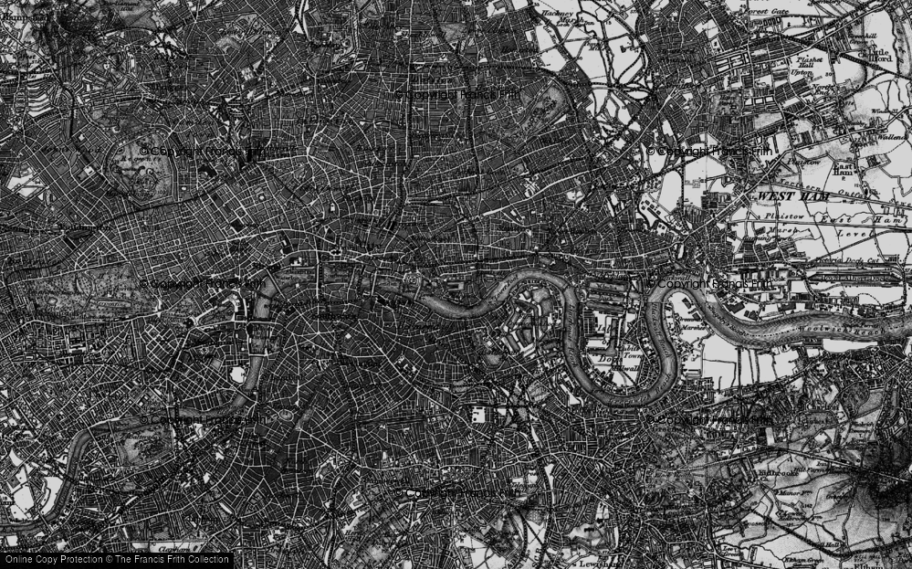 Old Map of Wapping, 1896 in 1896