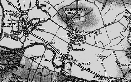 Old map of Warborough in 1895