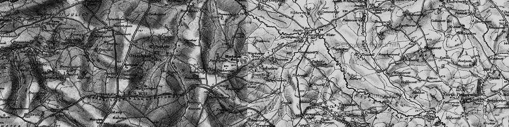 Old map of Warbstow Cross in 1895
