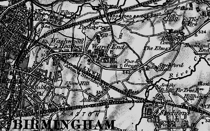 Old map of Ward End in 1899