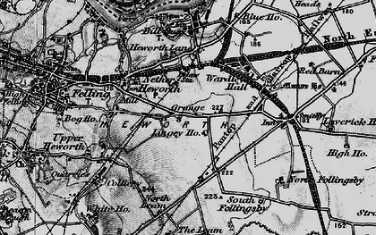 Old map of Wardley in 1898