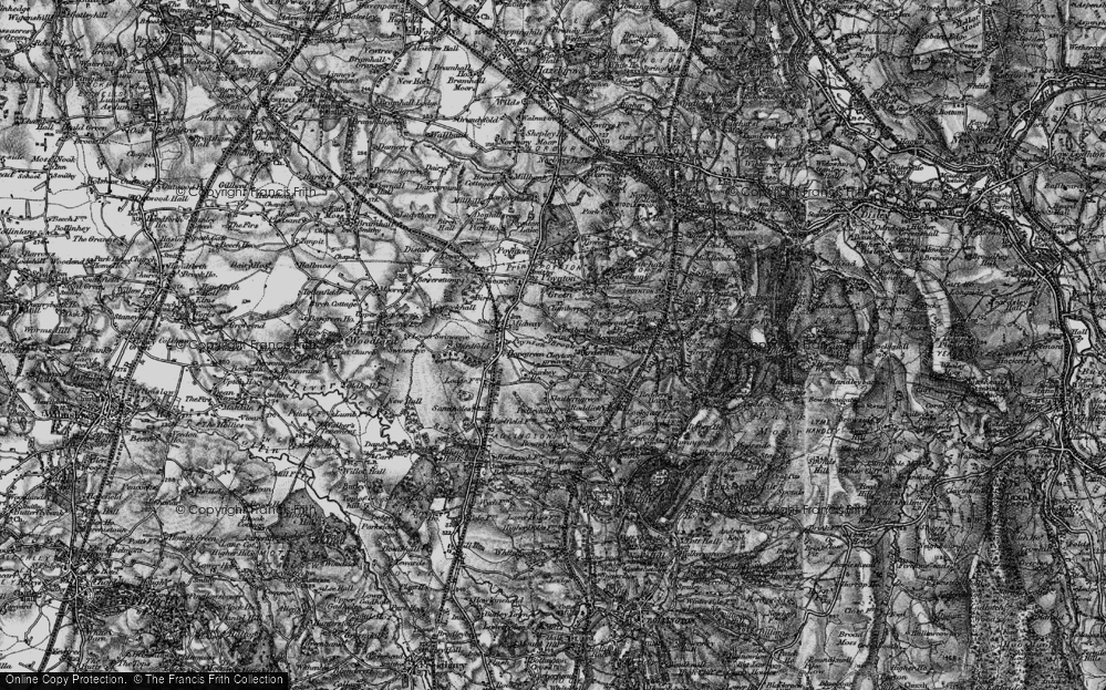 Old Map of Historic Map covering Poynton Brook in 1896