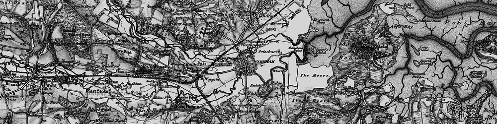 Old map of Wareham in 1895
