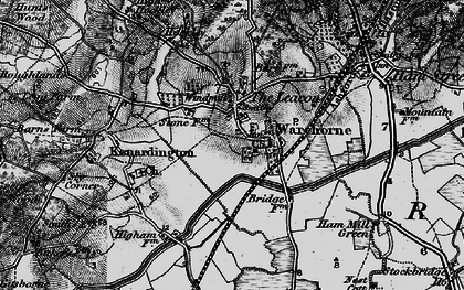 Old map of Warehorne in 1895