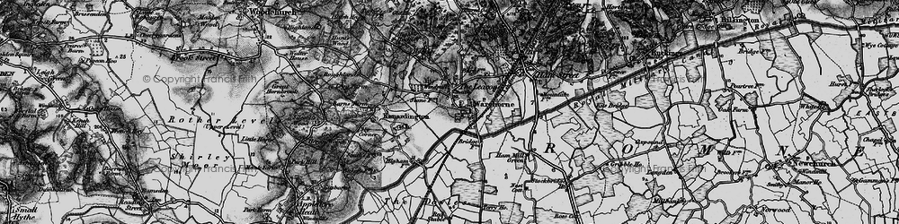 Old map of Warehorne in 1895