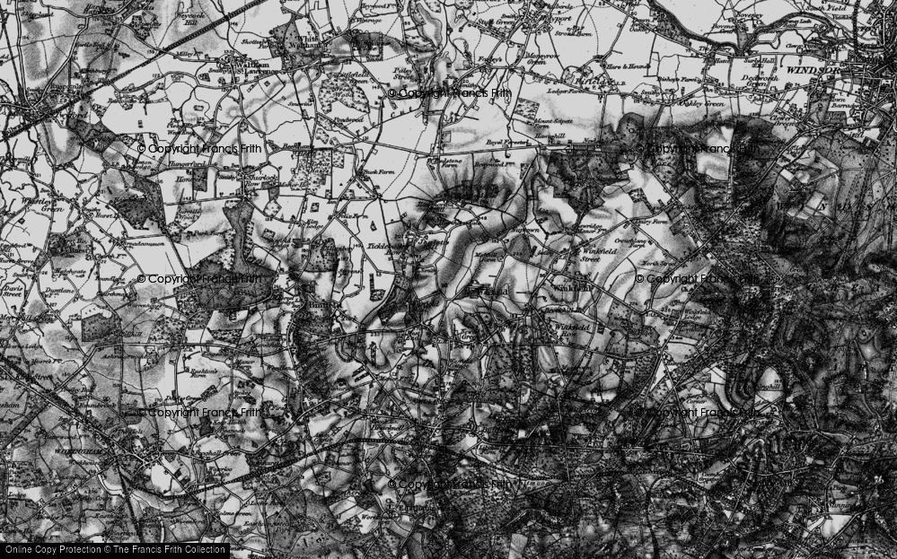 Old Map of Warfield, 1895 in 1895