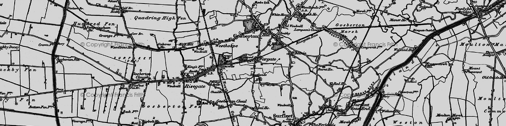 Old map of Wargate in 1898