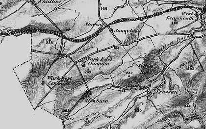 Old map of Wark Common in 1897