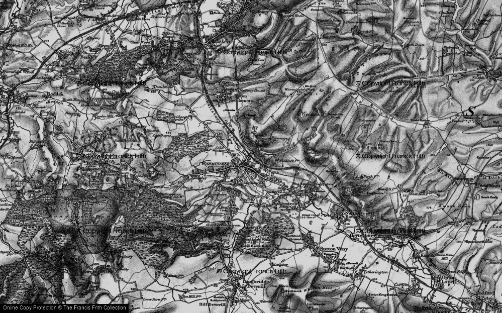 Old Map of Historic Map covering Arn Hill Down in 1898