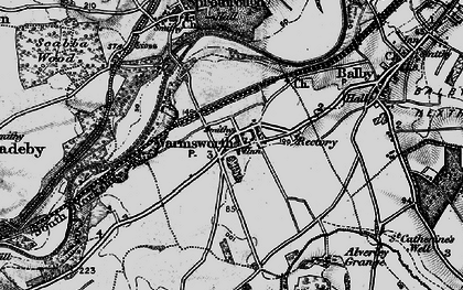 Old map of Warmsworth in 1895