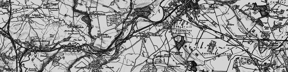 Old map of Warmsworth in 1895