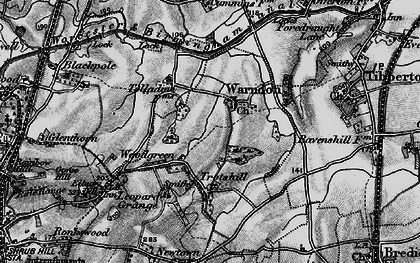 Old map of Warndon in 1898