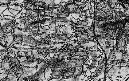 Old map of Warnham in 1895
