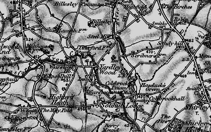 Old map of Warstock in 1899