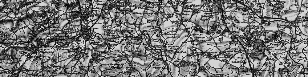Old map of Warstock in 1899