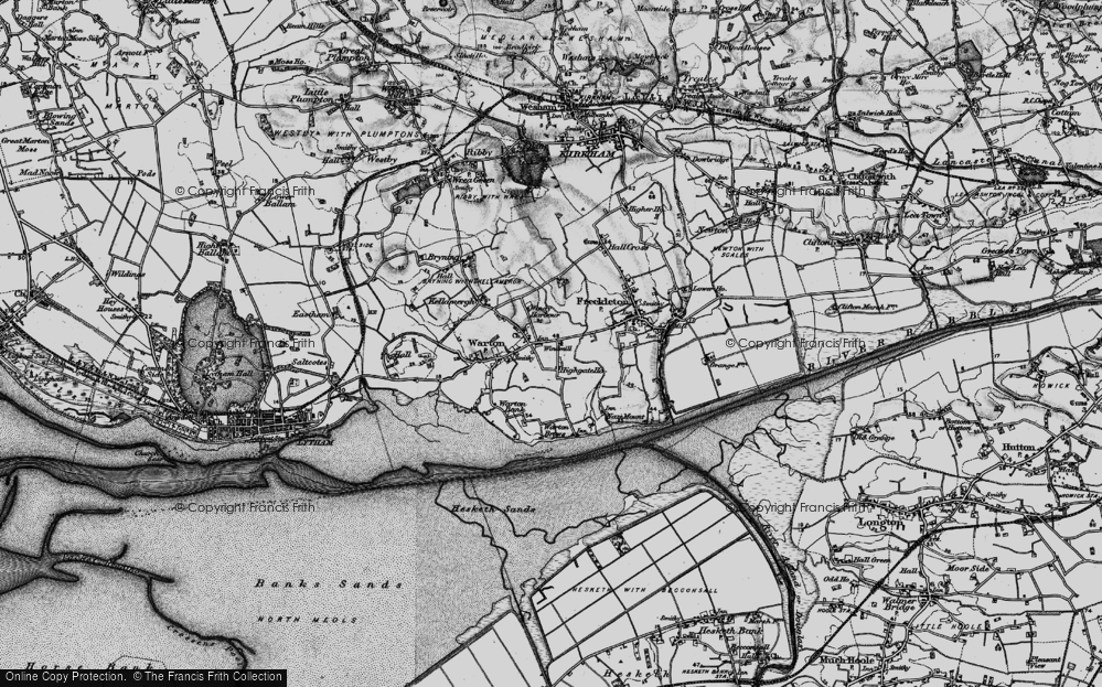 Old Map of Warton, 1896 in 1896
