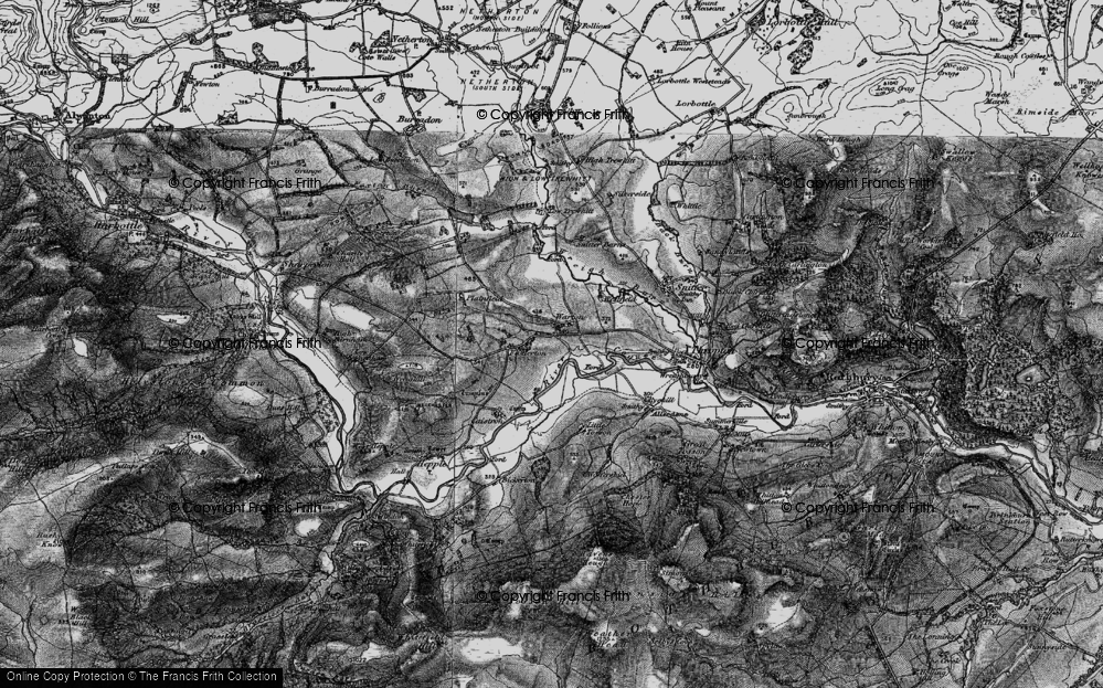 Old Map of Historic Map covering Wreighill Pike in 1897