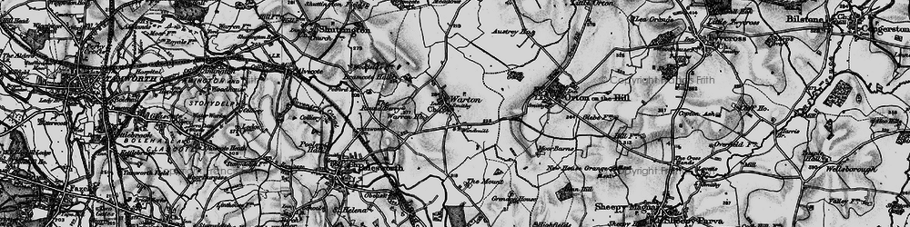 Old map of Warton in 1899