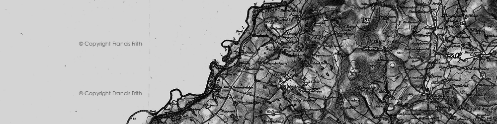 Old map of Liddel Water in 1897
