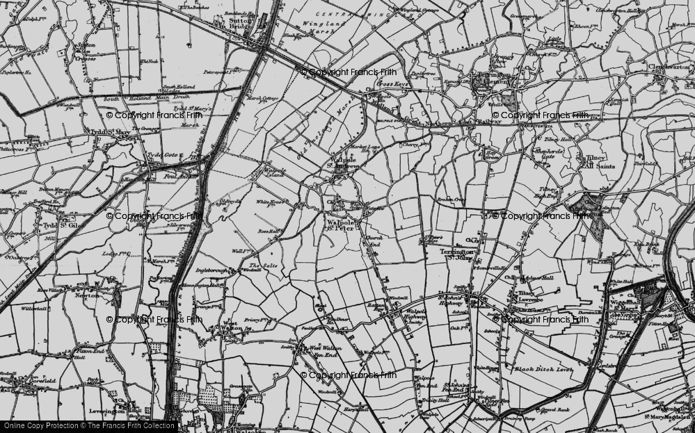 Old Map of Wash Dyke, 1893 in 1893