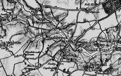 Old map of Washbrook in 1896