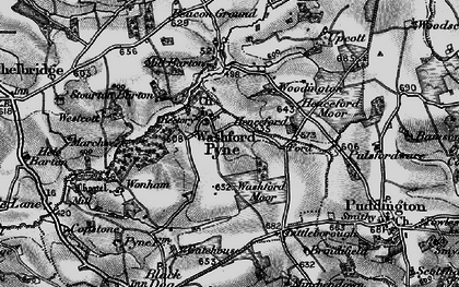 Old map of Washford Pyne in 1898